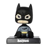 Unyks Star Super Hero Action Figure Limited Edition Bobblehead with Mobile Holder for Car Dashboard, Office Desk & Study Table - Bat Man