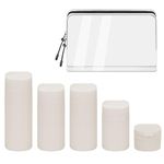 Arqumi Travel Bottles for Toiletries - TSA Approved Leak Proof Free Squeezable Container with Clear Zipper Bag,5 Pack BPA Free Travel Bottles for Shampoo,Lotion, White