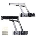 Knpwer 2 Pcs Coffee Table Spring Hinge,Lift Up Top Coffee Table Mechanism Spring Hinge Hardware Fitting,Mechanism Spring Hinge for Furniture Accessories (Black, Style 1)