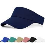 FCHUI Sun Visor Cap - Women Ponytail Baseball Cap for Women and Ladies, Long Peak Thicker Sweatband Adjustable Hat for Golf Cycling Fishing Tennis Running Jogging Visor Hats for Men (Navy)