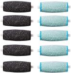 5 Extra Coarse & 5 Regular Coarse Refill Rollers, Professional Replacement Roller Heads Compatible With Amope Pedi Perfect Electronic Foot File