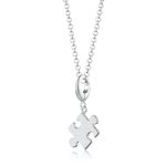 Lily Charmed - 925 Sterling Silver Jigsaw Puzzle Necklace with 18" Chain