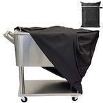 Cooler Cart Cover COOSOO Universal Outdoor Waterproof Cooler Bar Cart, Burner Covers Protective Cover Fit for Most 80 QT Rolling Cooler for Beverage Cart, Rolling Ice Chest, Party Cooler