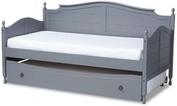 Baxton Studio Twin Size Mara Grey Wood Daybed with Trundle