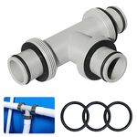 SIPTPNLEI Filter Pump Hose Connector with Double Waterproof Ring,1.5” to 1.5” Pool Hose Adapter for Filter Pumps and Above Ground Pool Hose (1.5“ to 1.5”-3 interfaces)