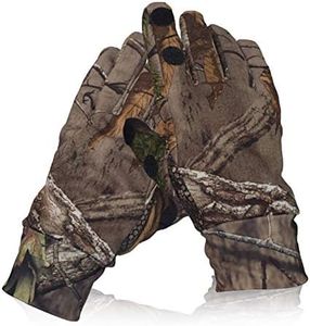 Favuit Camo Hunting Gloves, Lightweight Anti-Slip Full Finger Fingerless Glove Outdoor Camouflage Gear Archery Accessories for Hunting Turkey Fishing Airsoft (Camo M)