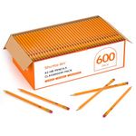 Shuttle Art Wood-Cased #2 HB Pencils, 600 Pack Sharpened Yellow Pencils with Erasers, Bulk Pack Graphite Pencils for School and Teacher Supplies, Writing, Drawing and Sketching