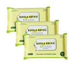 EASY BATH wet wipes Adult Wet Wipes for Bed Bath | Extra Large | Aloe Vera & Vitamin E | No Rinse Required | Dermatologically Tested | Alcohol Free | Disposable Bath Wipes | 30 Sheets in Pack of 3