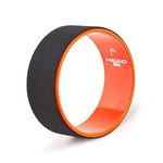 HEAD Yoga Wheel for Men & Women | Yoga Ring 13x5 Inch | Yoga Wheel for Back Bends | Big Circle Wheel for Abs, Stretching, Deep Tissue Massage, Back Pain & Body Posture | ABS Material | Black & Orange