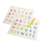 Hautton Magnetic Letters Board, 2 in 1 Alphabet Letter Tracing Board Educational Toy A to Z and a to z Read Learn Writing Drawing Tablet with Stylus Pen for Toddlers, Kids, Preschool