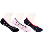 Hush Puppies Women's Cotton Regular Liners Socks (Pack Of 3) (Brohpfl-02-Po3_Multicolor_Free Size)