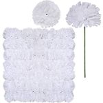 Supla 100 Pack Artificial Carnation Flowers Picks Bulk White Carnations Stems Silk Carnation Flower Heads with Wired Stems 3.5" x 7.9" (WXH) Floral Arrangement DIY Wreaths