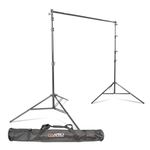 Pixapro 2.8m x 3m (110" x 118") Studio Telescopic Background Stand Backdrop with Carry Case Photo Lighting Background Adjustable Sturdy Photoshoot Studio Colour Backdrop for Photography