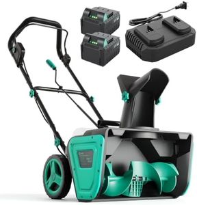 Garvee 20" Electric Snow Blower Cordless - Brushless Motor 23FT Throwing Distance, 180° Rotating Chute Walkways Driveways Snow Thrower Blaster Dual LED Lights(with 2 * 4.0Ah Batteries)