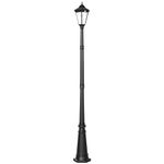 Outsunny 2.4 m Garden Lamp Post Light, LED Solar Powered Patio Path Lighting Lamp with Aluminium Frame, PIR Motion Sensor for Lawn, Pathway, Driveway, Black