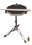 WORLDMACS 12" THREE SURFACE (BSIII) BHARAT STAGE 3 ADVANCE DRUM PRACTICE PAD WITH BAG, STAND,DRUMSTICKS AND REBOUND ENHANCER LIQUID(59 ML)