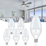 Sailstar Ceiling Fan Light Bulbs 60 Watt Equivalent, 5W Candelabra LED Light Bulbs, 500LM, Daylight 5000K, E12 Small Base Light Bulbs, B11 Type B Bulb for Chandelier, CRI 85, Non-dimmable, 6 Pack