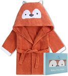 BlueMello Baby Fox Bathrobe | Ultra-Soft Hooded Robe for Toddlers 0-6 Months | Essential Bath Towel for Infants | Ideal for Baby Boy Accessories and Newborn Registry | Perfect Baby Girl Shower Gift