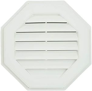 Suntown 22" Octagon Functional Gable Vent with Screen - 2 Piece Construction - White