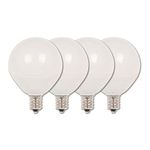 Westinghouse 4513120 60W Equivalent G16-1/2 Dimmable Soft White LED Light Bulb with Candelabra, Base Four Pack