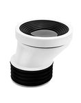 QWORK® 50mm Toilet Offset pan Connector PVC Waste Pipe Connector