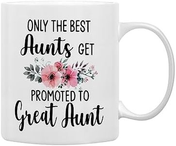 QASHWEY Only The Best Aunts Get Promoted to Great Aunt Coffee Mugs Mug,Funny Pregnancy Announcement Gifts for Aunt New Great Aunt,Great Aunt to Be Gifts Double Side Printed Ceramic Mug Cup 11 Ounce