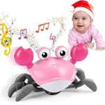 Kidology Baby Toys Musical Activity Cube Toy for Kids | Preschool Early Development Educational Interactive Musical Activity Shape Game for Baby & Toddlers Toys (Crawling Crab Pink)