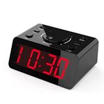 Alarm Clock, Dual Alarm, 2-Level Alarm Volume, 3-Level Led Brightness, 12/24Hr, Snooze, Battery Operated, Alarm Clock for Heavy Sleepers Adults, Seniors, Kids, Alarm Clock for Bedroom