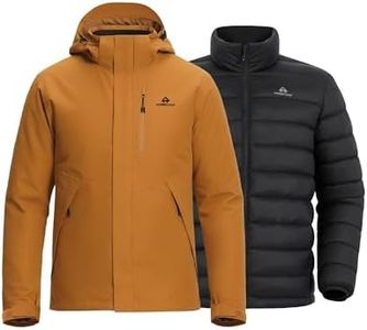 Pioneer Camp Men's 3-in-1 Snow Ski Jacket Puffer Liner Insulated Waterproof Rain Jackets Winter Windbreaker Snowboard Coat