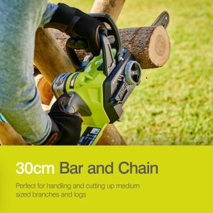 Ryobi 18V Cordless Chainsaw – 30cm Bar, Lightweight