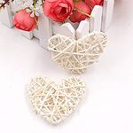 Ascension ® 10pcs Rattan Hearts Shape DIY Ornament Art & Craft Birthday Diwali Christmas Wedding Party Decor Valentine Gift Party Decoration