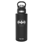 Tervis DC Comics Batman Logo Engraved on Onyx Shadow Triple Walled Insulated Tumbler Travel Cup Keeps Drinks Cold, 32oz Wide Mouth Bottle, Onyx Shadow