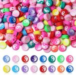 XIANNVXI 200 Pcs Clay Beads Colorful Ying Yang Polymer Clay Spacer Beads for Women Jewelry Making DIY Bracelet Necklace