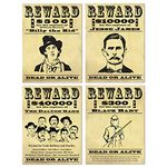 Beistle 54183 4-Pack Wanted Sign Cutouts, 19-Inch