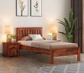 Kunjal Furniture Solid Sheesham Wood Single Bed Furniture for Bedroom Wooden Cot for Home