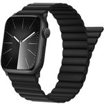 Tasikar Compatible with Apple Watch Band 49mm 46mm 45mm 44mm 42mm Ultra Series 10 9 8 7 6 5 4 3 2 1 SE, Silicone Bracelet Strap with Strong Magnetic Closure for iWatch (Black)