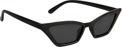 Awestuffs Narrow Cateye Sunglasses for Women Skinny Small Fashion Cat Eye Sunglasses (Black)