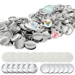 Yabound 300 Pieces Blank Button Making Supplies, 32mm/1.3in BlankButton Supplies Badge Parts, Metal Button Badge Sets Round Badge Button Pin Blanks for Button Maker Machine