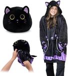 Plushible Wearable Blanket Hoodie Oversized Long Sleeve Sweatshirt Front Pocket Cozy Gifts for Adult Women Men Cosmo the Cat Snugible Pillow