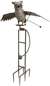 Esschert Staked Metal Giant Flying Owl Rocker, 84" H