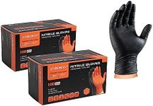 ANBOSON 10mil Nitrile-Gloves Disposable-Black Chemical-Resistant Rubber - Mechanic Gloves Heavy Duty, Latex Free, Diamond Grip (200, Medium)
