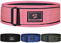 AQF Weight Lifting Belt - 4” Auto Lock Nylon Gym Belt for Functional Training Bodybuilding Powerlifting Deadlift Squat and Weightlifting workout - Lifting Support for Men and Women (XS, Pink)