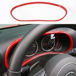 Jimen Compatible with 2011-2018 Jeep Wrangler JK & Unlimited Instrument Panel Trim Cover Dashboard Accessories (Red)