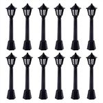 Honbay 12PCS Mini Street Light Model Railway Train Lamp Miniature Plastic Village Pathway Lantern Post for Micro Landscape Fairy Garden Accessories