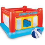 Intex Jump-O-Lene Playhouse, Kids Inflatable Bounce House for Ages 3-6, Indoor/Outdoor 68-1/2” L x 68-1/2” W x 44” H Trampoline Playhouse, Wholesalehome Beach Ball Included