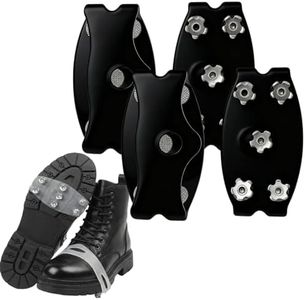 Universal Non Slip Gripper Spikes, 2026 Ice Cleats for Shoes and Boots, Non Slip Shoe Covers Snow Grips Outdoor, Hiking Shoe Spikes for Walking, Silicone Shoes Cover with Steel Spike (Black 2 Pair)