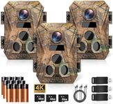 WOSODA Mini Trail Camera 3 Pack,4K 48MP Game Cam with 2.0'' LCD Screen,Hunting Camera with Night Vision Motion Activated Waterproof, 120 Wide-Angle with No Glow LEDs for Outdoor Wildlife