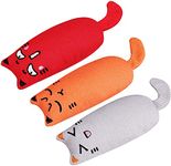 Bojafa Cat Catnip Toys For Indoor Cats Adult: 3 Pack Soft Kitten Teething Chew Toys Small Cat Kicker Toy Interactive Catnip Plush Toys Strong Catnip Pillow Pet Cute Cat Nip Teeth Cleaning Toys