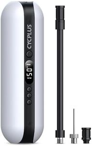 CYCPLUS Tyre Inflator Electric Pump Air Compressor Car Tyre Pump Digital Portable with Adapter Set and LED Light 12V for Car Bicycle Tires Balls Swimming Rings Toys White