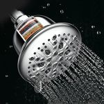 Plantex ABS 20-Stage Shower Head for Bathroom with Hard Water Filter/Multi flow Head Shower Water Softener Filter/Bathroom Overhead Shower-(Chrome)